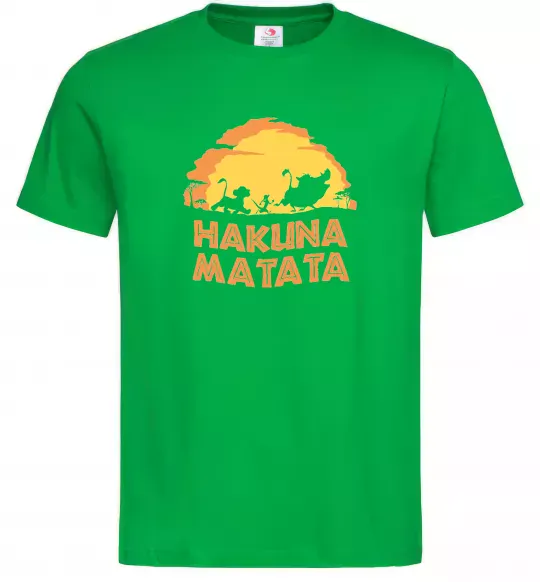Мужская футболка Hakuna matata logo Зеленый фото