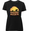 Жіноча преміум футболка Hakuna matata logo Чорний фото