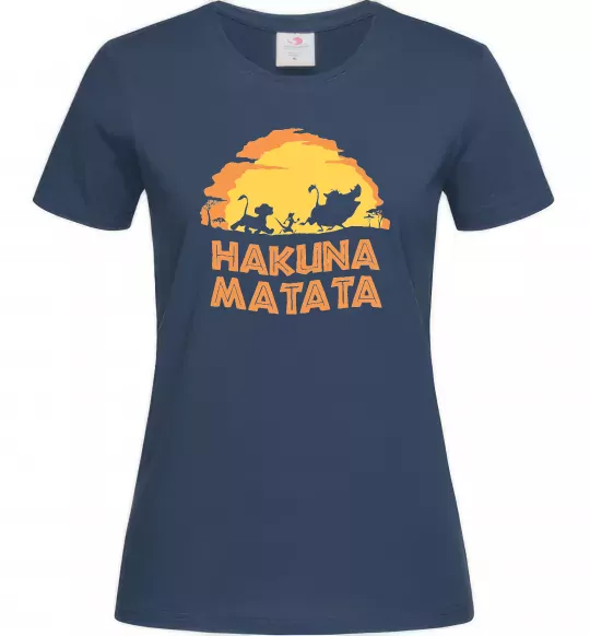 Женская футболка Hakuna matata logo Темно-синий фото