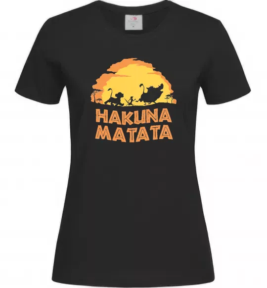 Женская футболка Hakuna matata logo Черный фото
