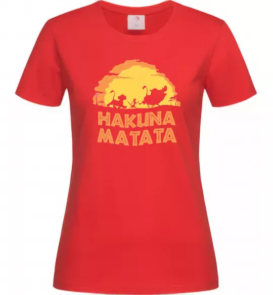Женская футболка Hakuna matata logo Красный фото