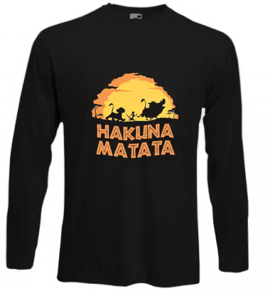 Лонгслив Hakuna matata logo Черный фото