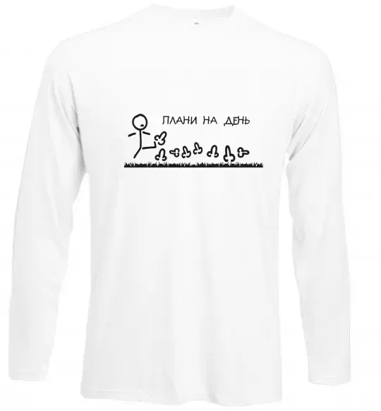 Лонгслів Плани на день Білий фото