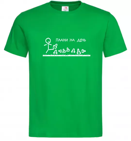 Мужская футболка Плани на день Зеленый фото