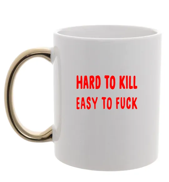 Чашка з кольоровою ручкою Hard to kill Золото фото