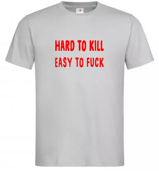 Мужская футболка Hard to kill Серый фото