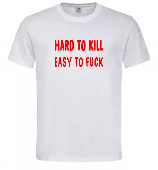 Мужская футболка Hard to kill Белый фото