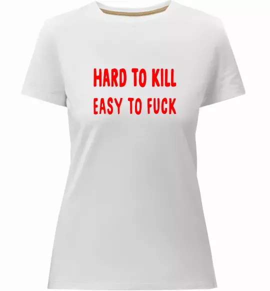 Жіноча преміум футболка Hard to kill Білий фото