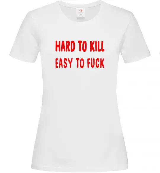 Жіноча футболка Hard to kill Білий фото
