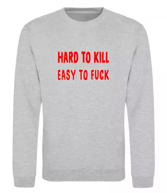 Світшот Hard to kill Сірий меланж фото