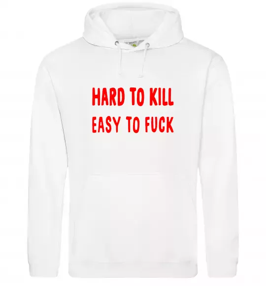 Чоловіча толстовка (худі) Hard to kill Білий фото