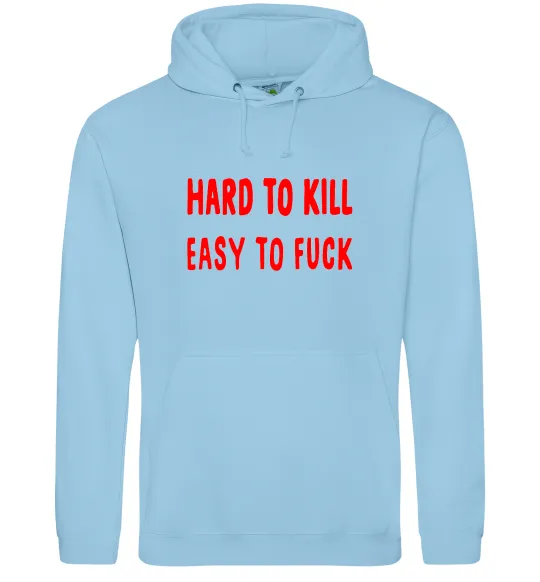 Мужская толстовка (худи) Hard to kill Голубой фото