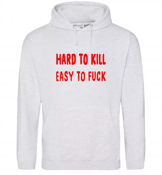 Женская толстовка (худи) Hard to kill Серый меланж фото