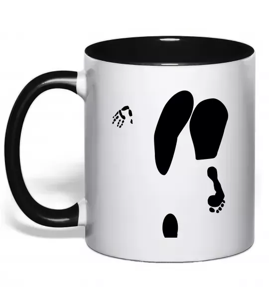 Чашка с цветной ручкой Popa Черный фото