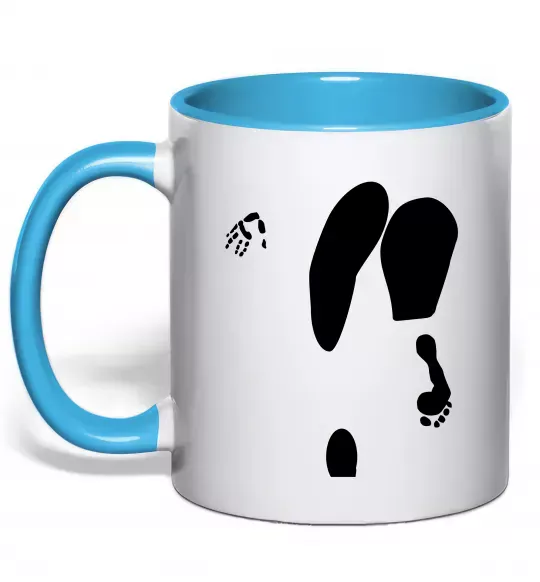 Чашка с цветной ручкой Popa Голубой фото