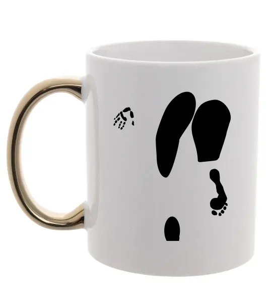 Чашка с цветной ручкой Popa Золото фото