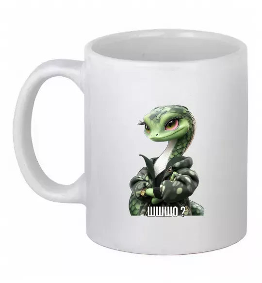 Чашка керамічна Ш-ш-шо Білий фото