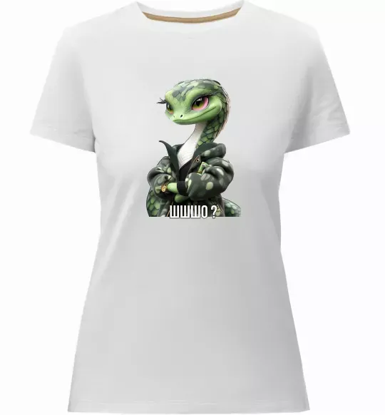 Женская премиум футболка Ш-ш-шо Белый фото