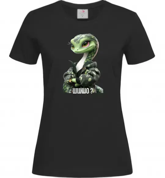 Женская футболка Ш-ш-шо Черный фото