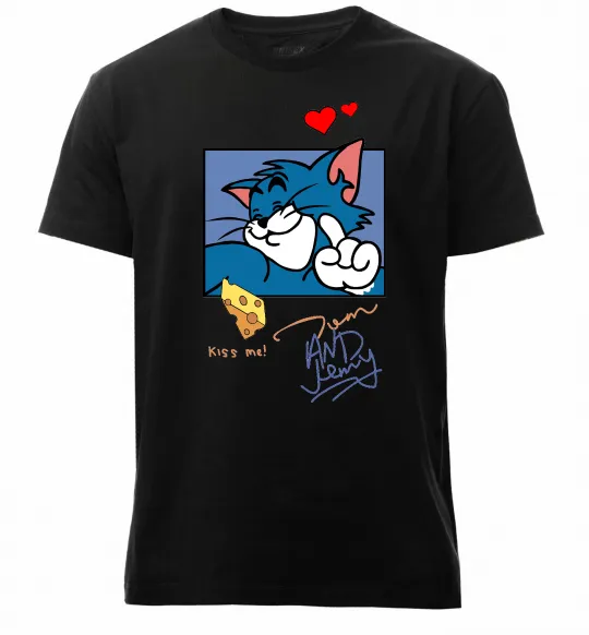 Мужская премиум футболка Том kiss me Черный фото