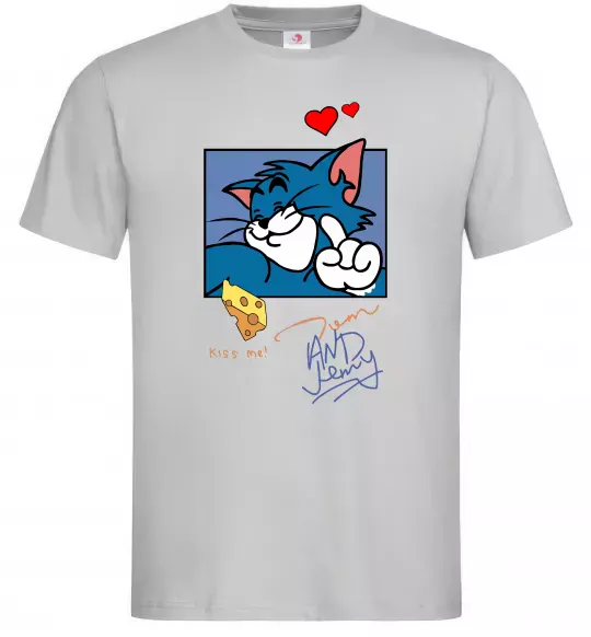 Мужская футболка Том kiss me Серый фото