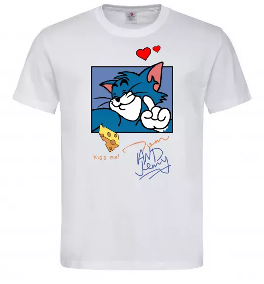 Мужская футболка Том kiss me Белый фото