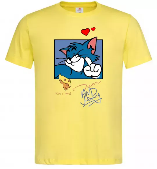 Мужская футболка Том kiss me Лимонный фото