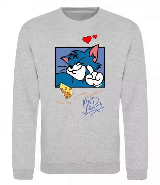 Свитшот Том kiss me Серый меланж фото