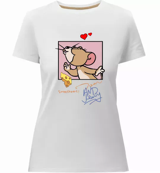 Женская премиум футболка Джері Sweatheart Белый фото