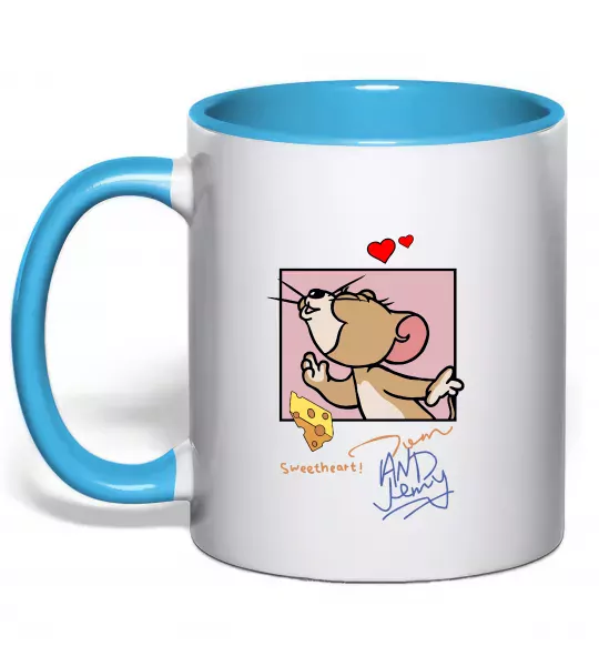 Чашка с цветной ручкой Джері Sweatheart Голубой фото