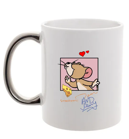 Чашка с цветной ручкой Джері Sweatheart Серебро фото