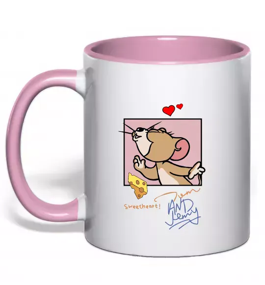 Чашка с цветной ручкой Джері Sweatheart Нежно розовый фото
