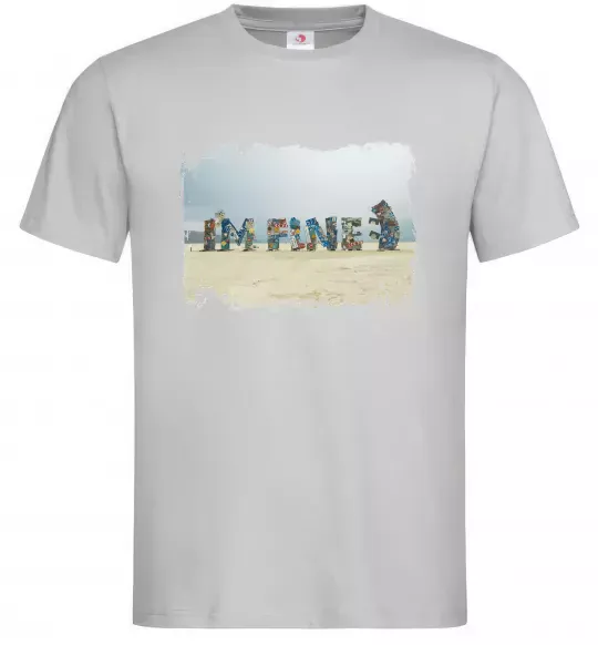 Чоловіча футболка I`m fine Сірий фото