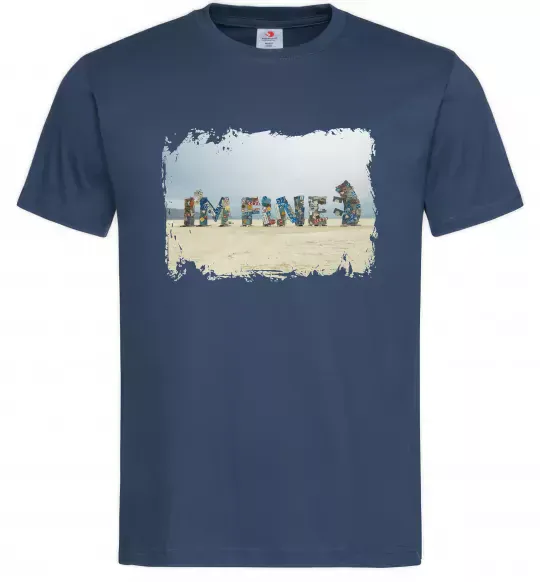 Чоловіча футболка I`m fine Темно-синій фото