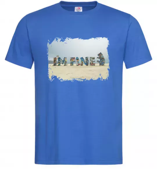 Чоловіча футболка I`m fine Яскраво-синій фото