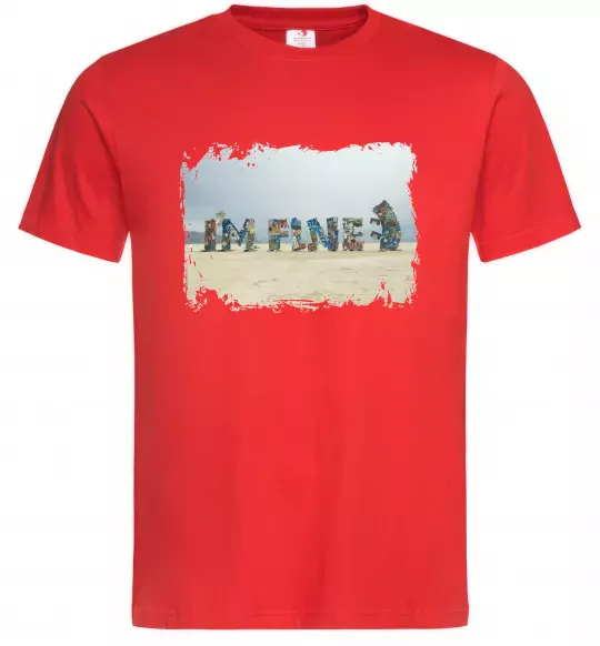 Чоловіча футболка I`m fine Червоний фото