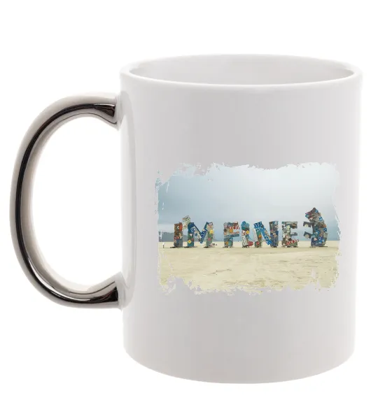 Чашка з кольоровою ручкою I`m fine Срібло фото