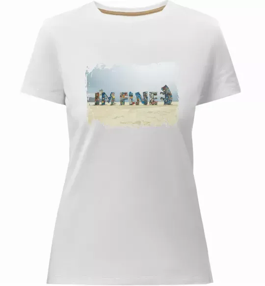 Жіноча преміум футболка I`m fine Білий фото