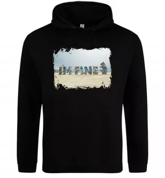 Чоловіча толстовка (худі) I`m fine Чорний фото