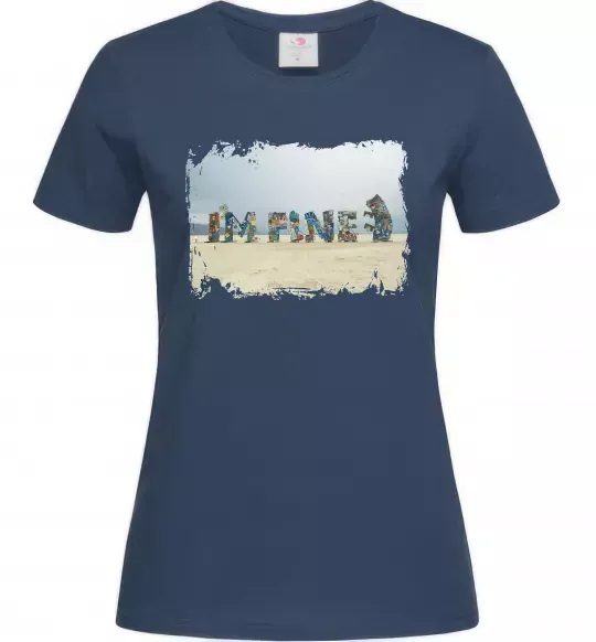 Жіноча футболка I`m fine Темно-синій фото
