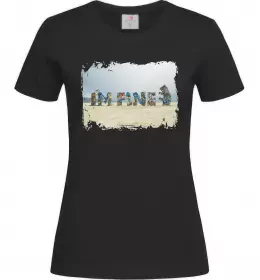 Жіноча футболка I`m fine Чорний фото