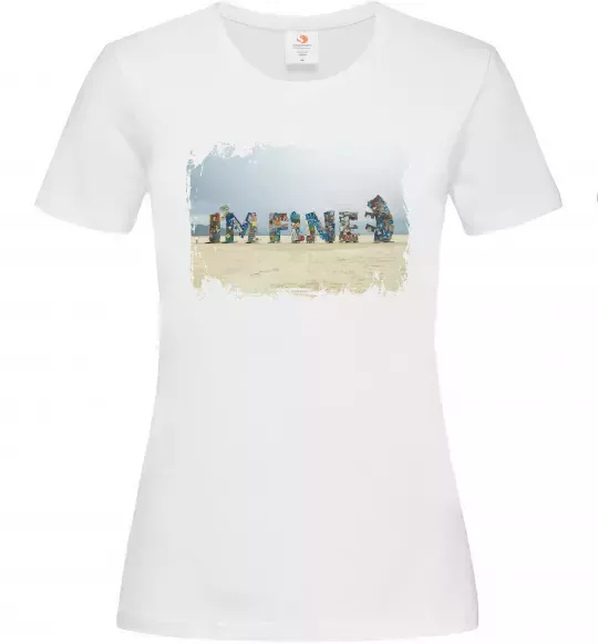 Жіноча футболка I`m fine Білий фото