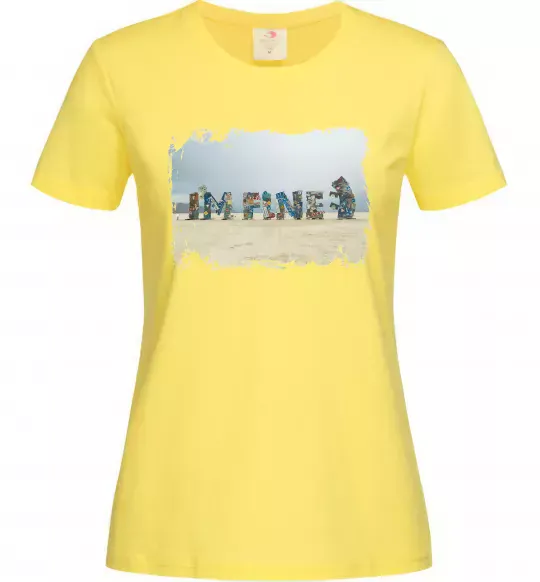 Жіноча футболка I`m fine Лимонний фото