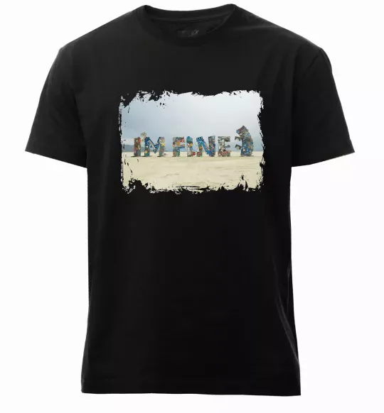 Мужская премиум футболка I`m fine Черный фото