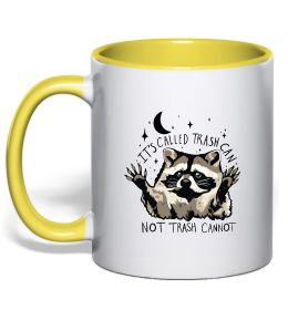 Чашка с цветной ручкой Not trash cannot