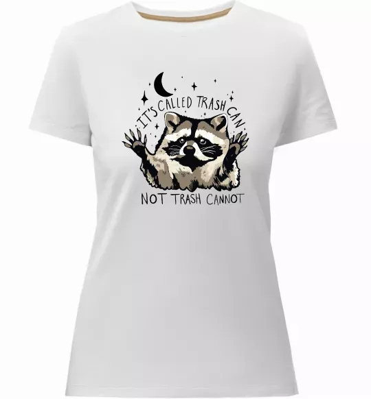 Женская премиум футболка Not trash cannot Белый фото