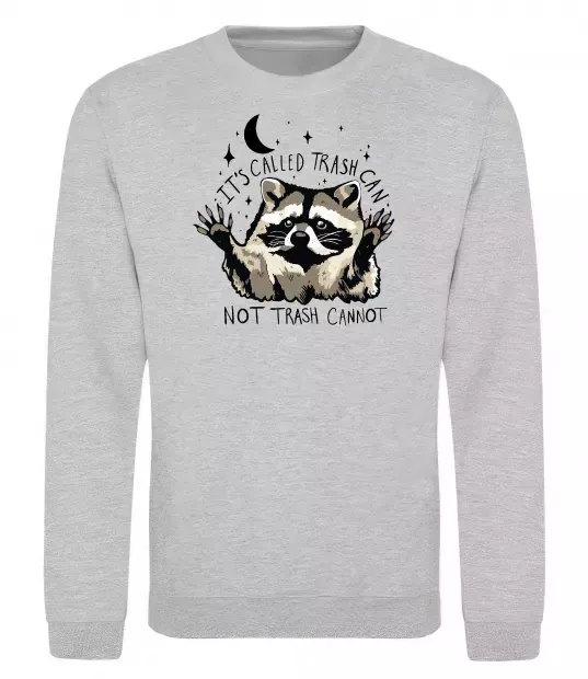 Світшот Not trash cannot Сірий меланж фото