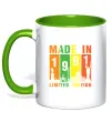Чашка с цветной ручкой Made in 1991 limited Зеленый фото