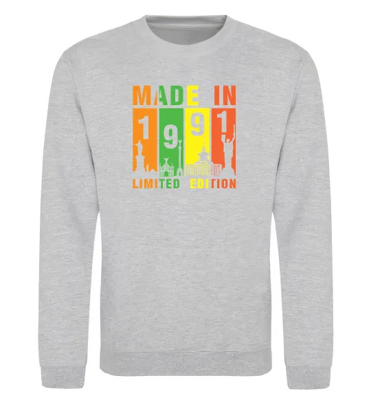 Свитшот Made in 1991 limited Серый меланж фото