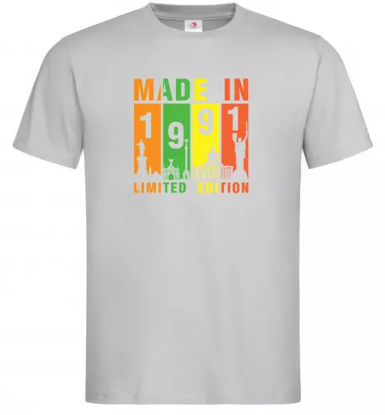 Мужская футболка Made in 1991 limited Серый фото